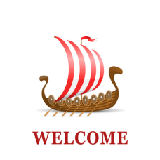 Garden Flag - Welcome Viking Ship